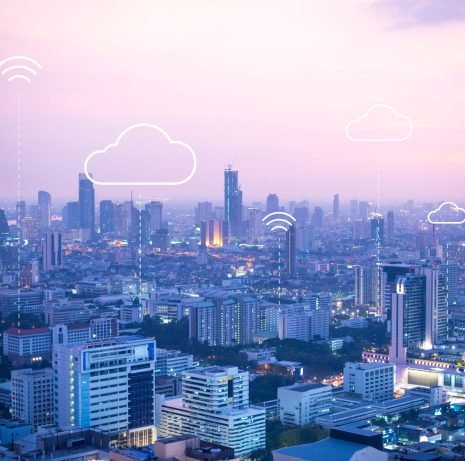 Cloud computing banner background for smart city