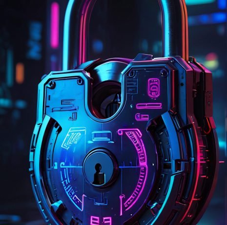 cyber security padlock symbolizes the protection and safeguarding